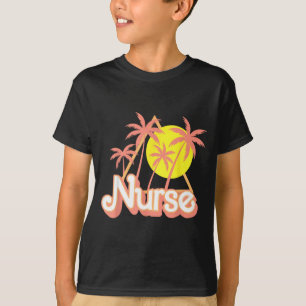 Nurse Summer Beach Sun Set Palm Tree ER RN OR NICU T-Shirt