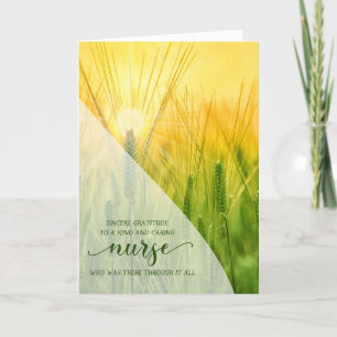 Nurse Summer Grasses Sunlit Nature Thank You Card