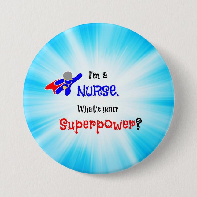 Nurse Superhero 7.5 Cm Round Badge (Front)