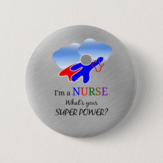 Nurse Superhero Humour 6 Cm Round Badge (Front)