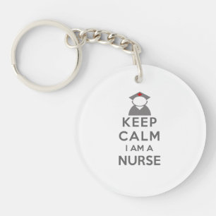 Nurse Symbol Keep Calm I am a Nurse Key Ring