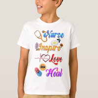 Nurse T-shirts Inspire Love Heal Med Therapist