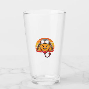 Nurse Taco Retro Vintage Engraving Design_1 Glass