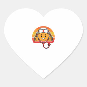 Nurse Taco Retro Vintage Engraving Design_1 Heart Sticker