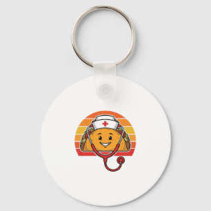 Nurse Taco Retro Vintage Engraving Design_1 Key Ring