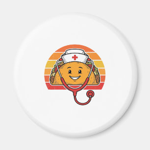 Nurse Taco Retro Vintage Engraving Design_1 Magnet