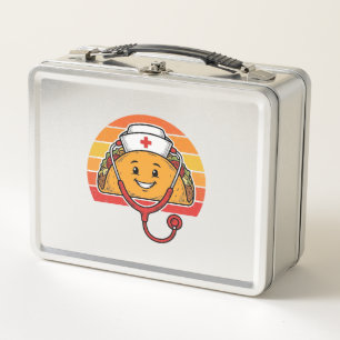 Nurse Taco Retro Vintage Engraving Design_1 Metal Lunch Box