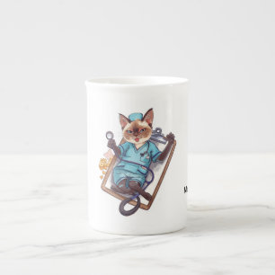 Nurse take a nap for Cat Lovers  Bone China Mug