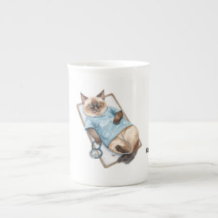 Nurse take a nap for Cat Lovers  Bone China Mug