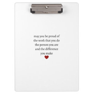 Nurse teacher mother appreciation pround Thank Clipboard