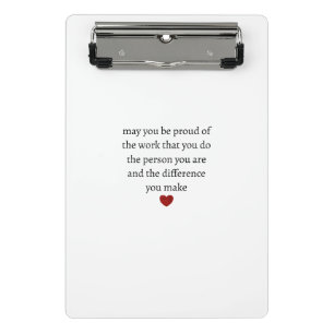 Nurse teacher mother appreciation pround Thank Mini Clipboard