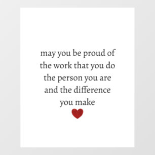 Nurse teacher mother appreciation pround Thank Window Cling