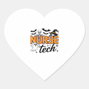 Nurse Tech - Halloween - with skeleton, witch, and Heart Sticker