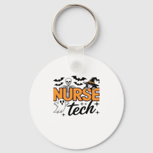 Nurse Tech - Halloween - with skeleton, witch, and Key Ring
