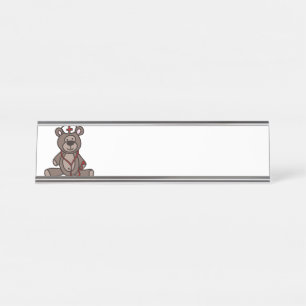 Nurse Teddy Bear Desk Name Plate