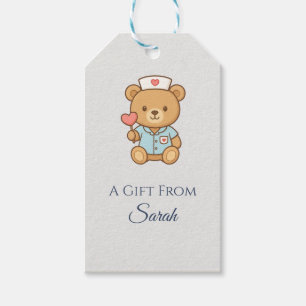 Nurse Teddy Bear Gift Tag