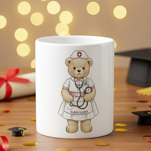 Nurse Teddy Bear Mug – Custom Name Gift for Nurses