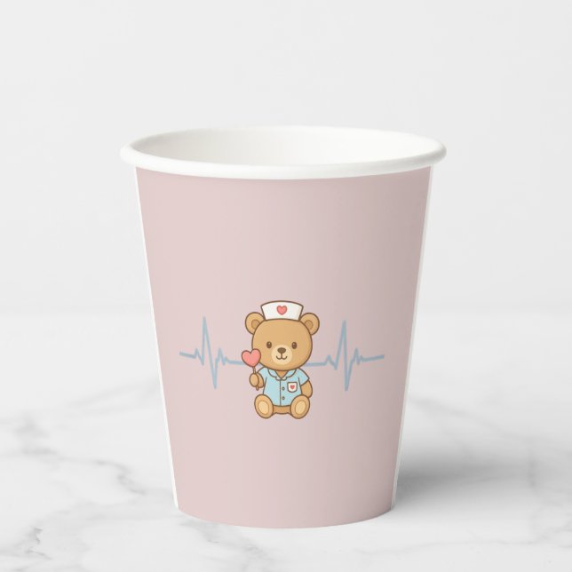 Nurse Teddy Bear Party Paper Cup (Front)