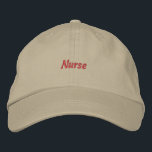 Nurse Text Custom Cap Professional Healthcare Hat<br><div class="desc">Celebrate your dedication and add a personal touch to your professional attire with our Personalised Nurse Text and Name Embroidered Cotton Hat. Designed for healthcare heroes, this hat combines comfort, style, and individuality.
Easily you can edit your hat.</div>
