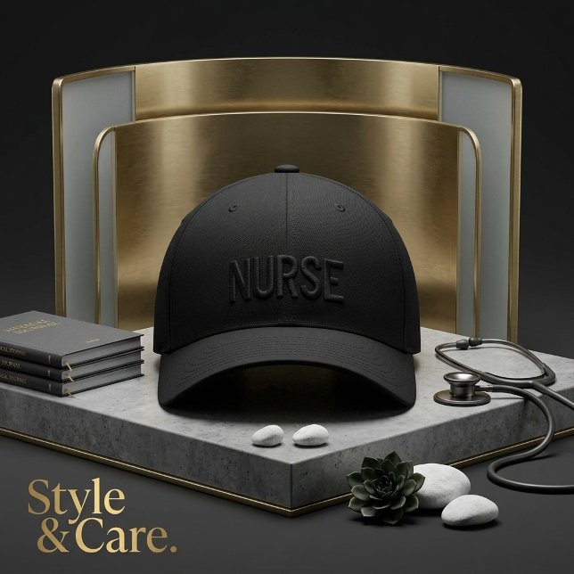 NURSE Text Mark Clean Modern Design Embroidered Hat (NURSE Text Mark Clean Modern Design Embroidered Baseball Cap)