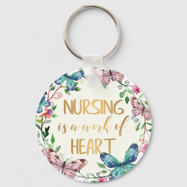 Nurse Thank You Appreciation Gift Quote Key Ring (Front)