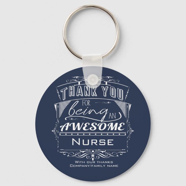 Nurse Thank You Appreciation Key Ring (Front)