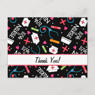 Nurse Thank You Card Black Medical Personalise 