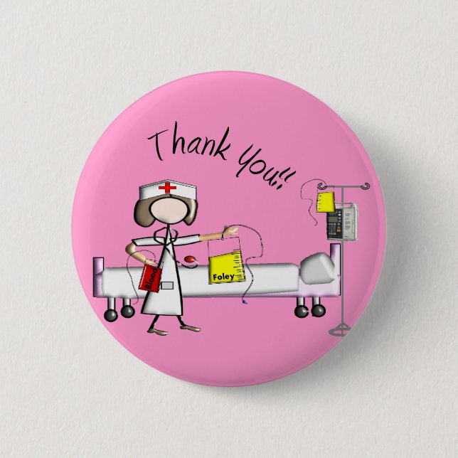 Nurse "Thank You" Gifts 6 Cm Round Badge (Front)