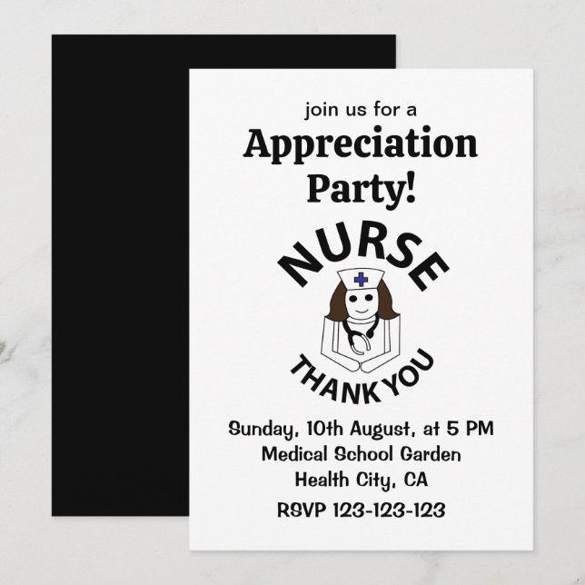 Nurse Thank You Nurse Appreciation Invitation (Front/Back)