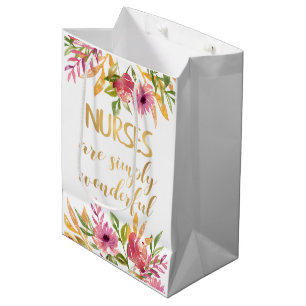 Nurse thank you Nursing appreciation favour quote Medium Gift Bag