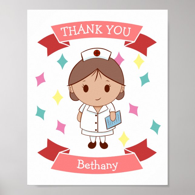 Nurse Thank you Personalised Poster (Front)