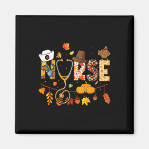 Nurse Thanksgiving Health Worker Nursing Fall Tur Magnet