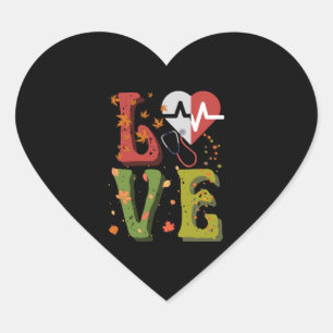 Nurse Thanksgiving Heart Sticker
