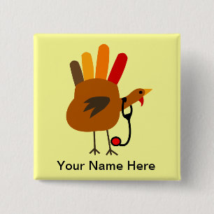 Nurse Thanksgiving Name Badge Hand Turkey