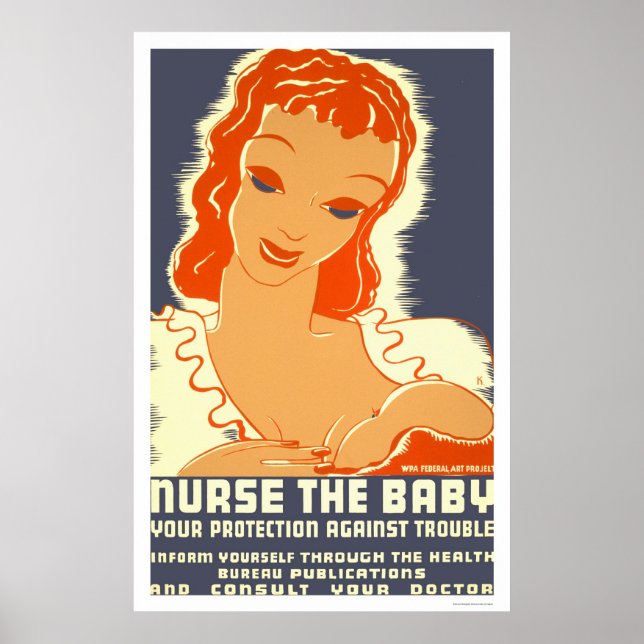 Nurse The Baby 1938 WPA Poster (Front)