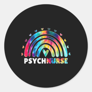Nurse Tie Dye Nursing Mental Health Psychiatric Nu Classic Round Sticker