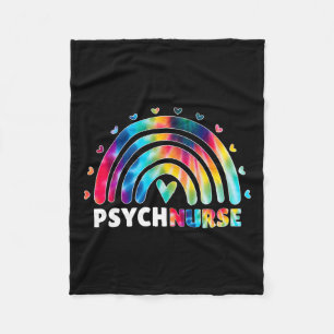 Nurse Tie Dye Nursing Mental Health Psychiatric Nu Fleece Blanket