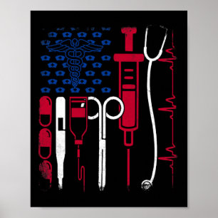 Nurse Tool American Flag Pride 4th Of July Proud N Poster