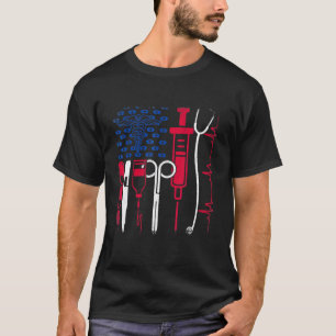 Nurse Tool American Flag Pride 4th Of July Proud N T-Shirt