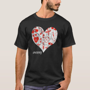 Nurse Tool Lifesavers Nursing Heart Hearts Oncolog T-Shirt