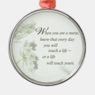 Nurse Touch a Life With Wild Flowers Metal Tree Decoration