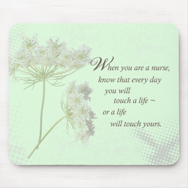 Nurse Touch a Life With Wild Flowers Mouse Mat (Front)