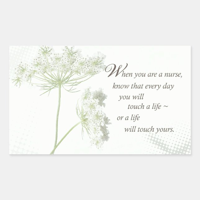 Nurse Touch a Life With Wild Flowers Rectangular Sticker (Front)