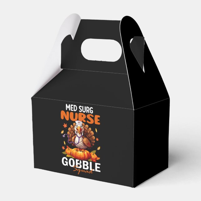 Nurse Turkey Matching MED SURG Gobble Squad  Favour Box (Front Side)