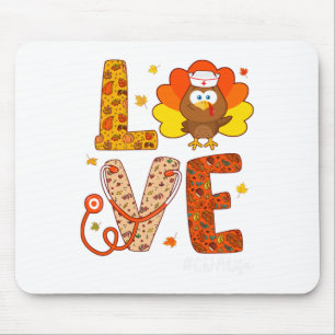 Nurse Turkey Thanksgiving Day Love Nurse Life Fall Mouse Mat