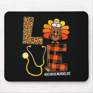 Nurse Turkey Thanksgiving Day Love Nurse Life Fall Mouse Mat