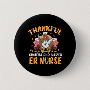 Nurse Turkey Thanksgiving Fall Nurslife Thankful E 6 Cm Round Badge
