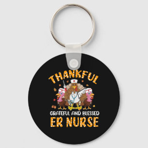Nurse Turkey Thanksgiving Fall Nurslife Thankful E Key Ring