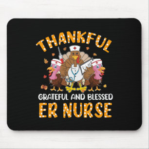 Nurse Turkey Thanksgiving Fall Nurslife Thankful E Mouse Mat