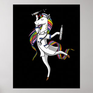 Nurse Unicorn Magical Medical Doctor Poster